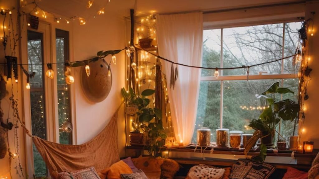 Fairy Lights Design on Wall Ideas
