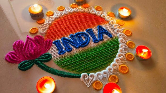 Traditional 15 August Rangoli Design