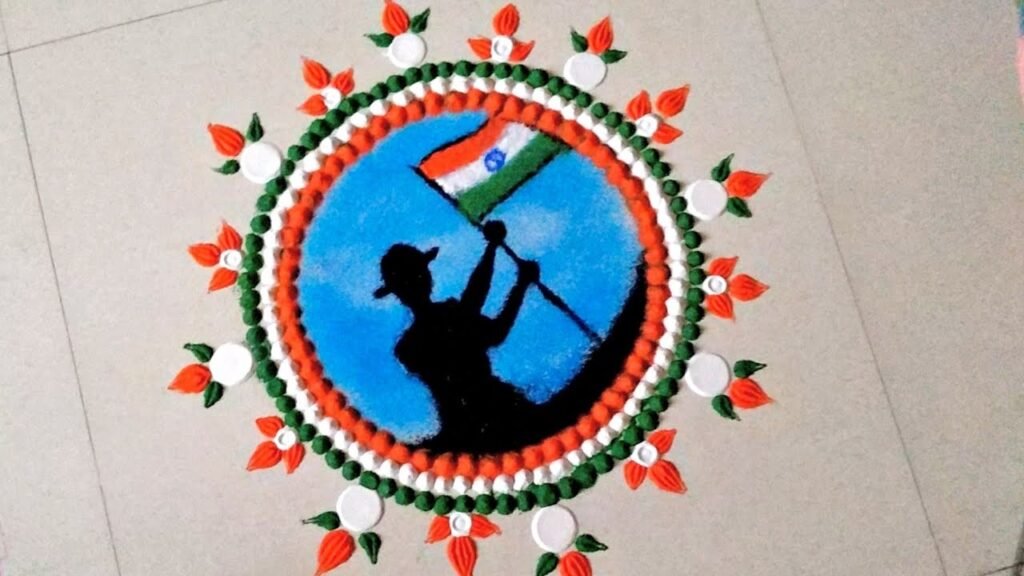 Traditional 15 August Rangoli Design