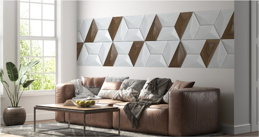 Half Wall Tiles Design for Living Room