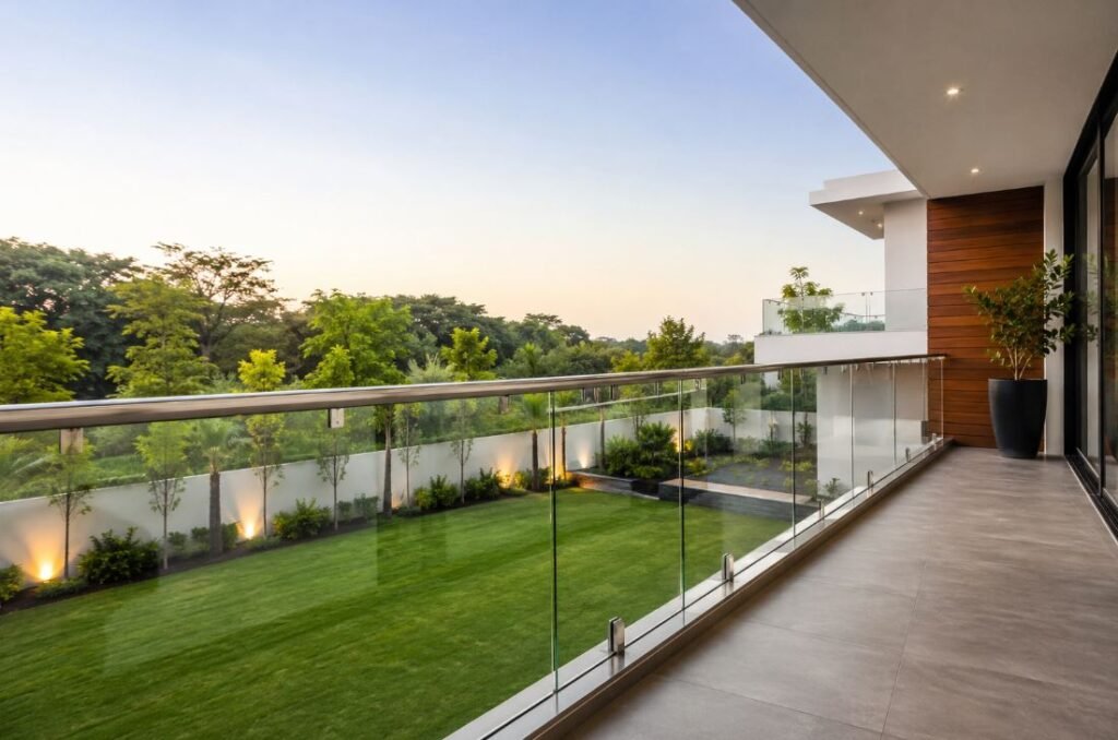 Contemporary glass railing design for stylish residential balconies