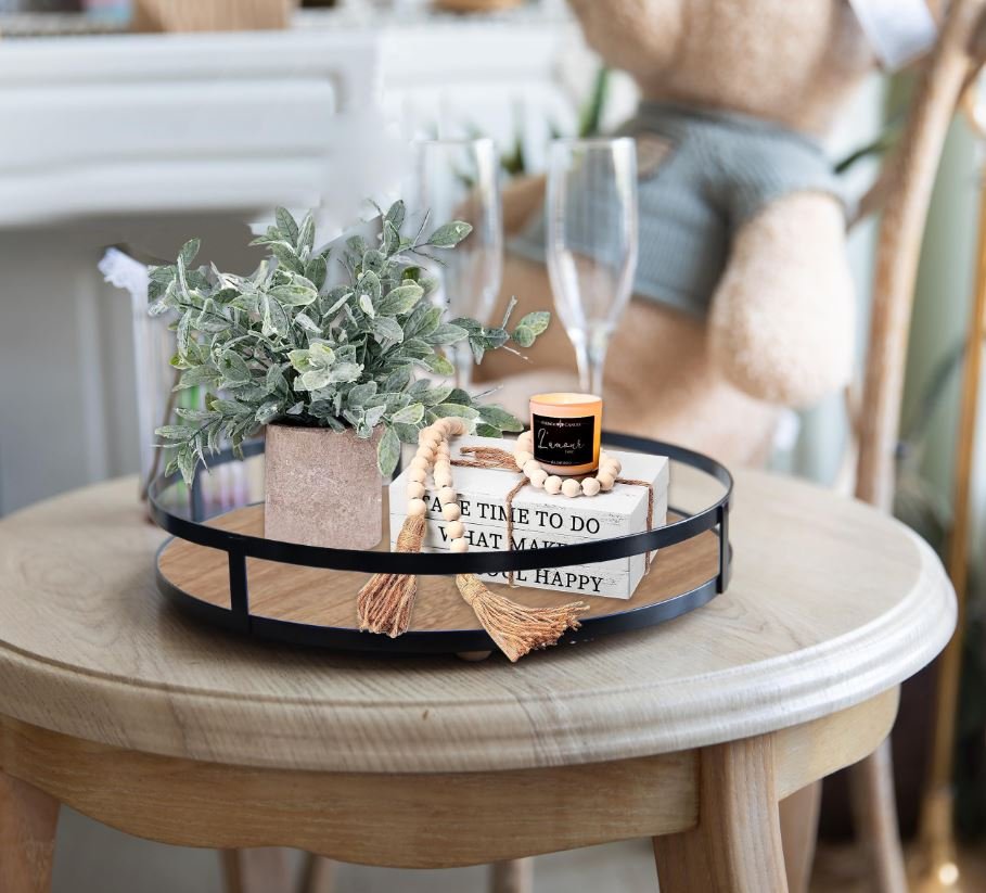 Decorative serving tray for coffee table décor
