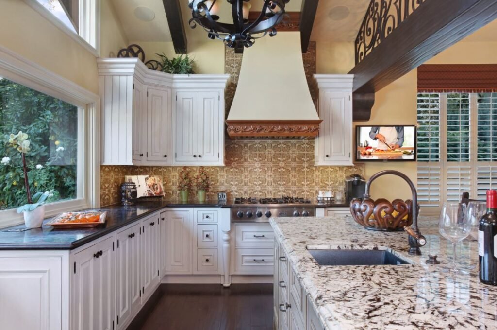 Dual-tone kitchen countertop combining two materials
