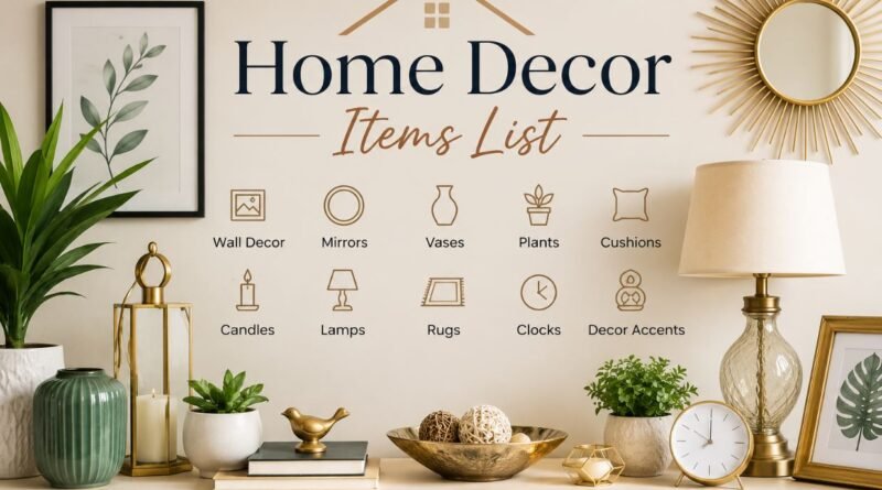 Essential home decor items list featuring stylish accessories for every room