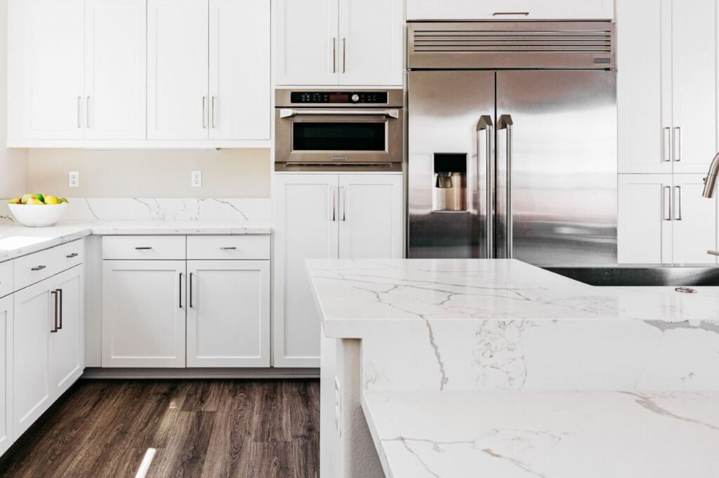 Elegant marble kitchen countertop design for luxury homes