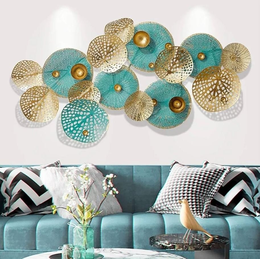Multi-panel metal wall art for large living room walls