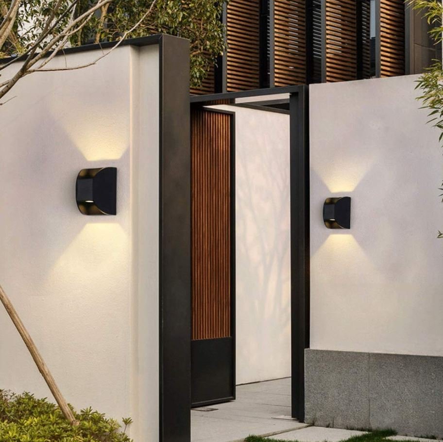 Wall-mounted outdoor lights for shop storefront